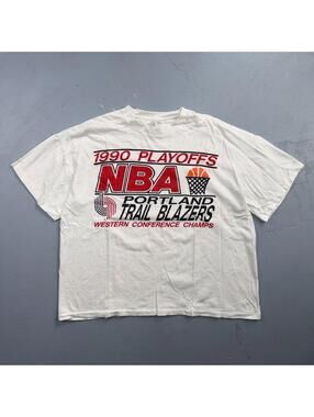 VTG 1990 NBA Portland Playoffs Trail Blazers Western Conference Champs TShirt L